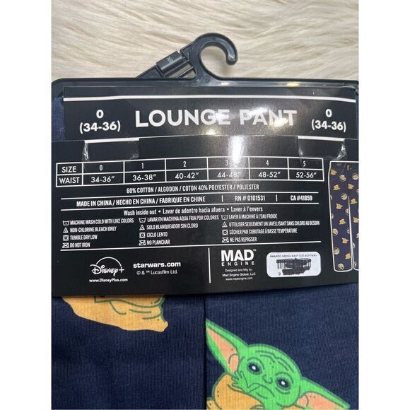 Star Wars The Mandalorian Grogu Allover Print Lounge Pants Plus Size 0 (Lg/34-36 - Picture 3 of 4